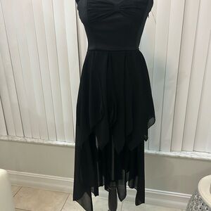 Black strapless dress